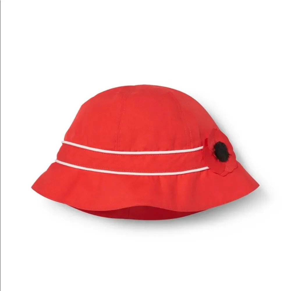 Janie and Jack Poppy Bucket Hat, 0-6M - NWT